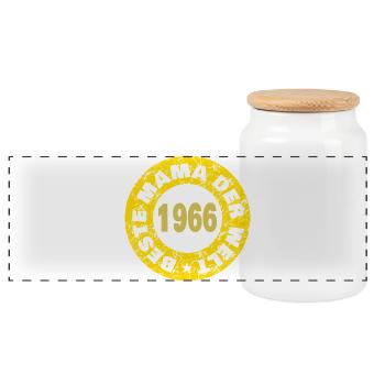 Mama 1966 - Panoramic Cookie Jar with Wooden Lid - white - Front