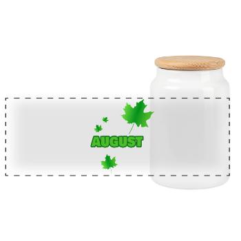 Geschenk für August - Panorama Keksdose mit Holzdeckel - Weiß - Vorne