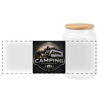 New camper“s - Panorama Keksdose mit Holzdeckel - Weiß - Vorne