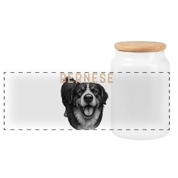 Chien de montagne bernois vintage - Boîte à biscuits avec couvercle en bois - blanc - Devant