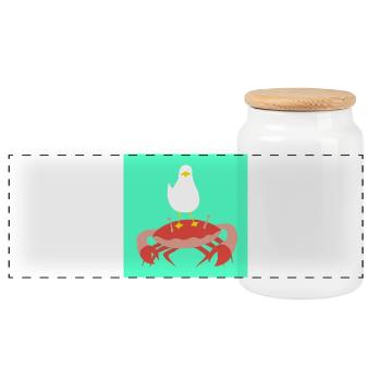 Crabby mint - Panorama Keksdose mit Holzdeckel - Weiß - Vorne