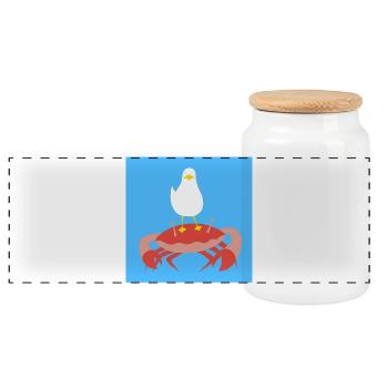 Bleu Crabb-n-Gull - Boîte à biscuits avec couvercle en bois - blanc - Devant