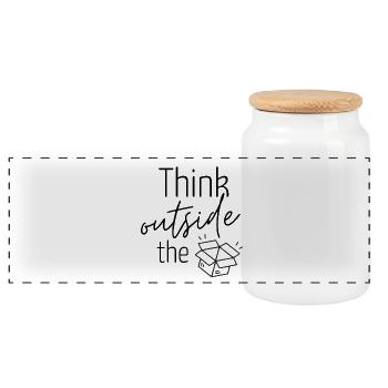Ideenkiste - Think outside ... - Panorama Keksdose mit Holzdeckel - Weiß - Vorne