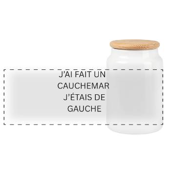 Humour France  - Boîte à biscuits avec couvercle en bois - blanc - Devant