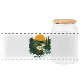 Spreewald Germany | Vintage Nature Poster - Panorama Keksdose mit Holzdeckel - Weiß - Vorne
