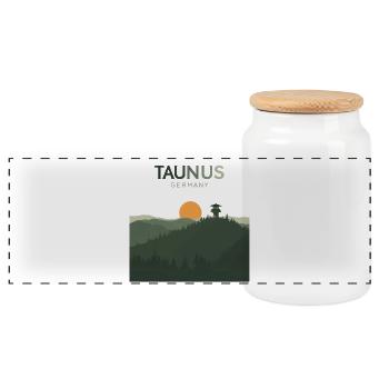 Taunus Germany | Vintage Mountain Poster - Panorama Keksdose mit Holzdeckel - Weiß - Vorne