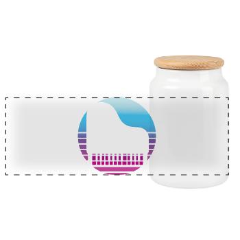 Piano Klavier Musiker Geschenk Geschenkidee - Panorama Keksdose mit Holzdeckel - Weiß - Vorne
