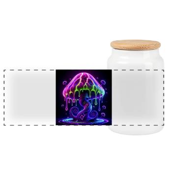 Psy_Toad_PEKE - Panoramic Cookie Jar with Wooden Lid - white - Front