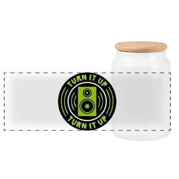 Insigne de musique de l’orateur - Boîte à biscuits avec couvercle en bois - blanc - Devant