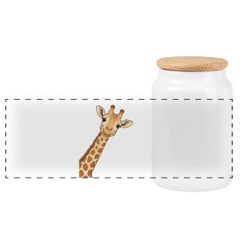 Giraffenhemd, Tierliebhaber-T-Shirt - Panorama Keksdose mit Holzdeckel - Weiß - Vorne