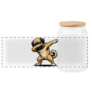 Dabbing Kangal im Comic Stil - Panorama Keksdose mit Holzdeckel - Weiß - Vorne