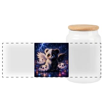 Echo Panda – Dual Spirit Edition - Panorama Keksdose mit Holzdeckel - Weiß - Vorne