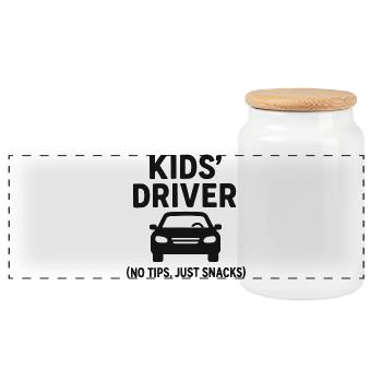 Mama Taxi - Kids Driver Muttertag Geschenk - Panorama Keksdose mit Holzdeckel - Weiß - Vorne