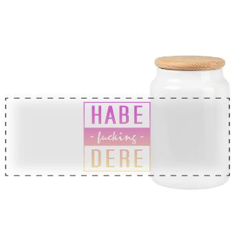 Habe Dere, habe dere, Servus - Panorama Keksdose mit Holzdeckel - Weiß - Vorne