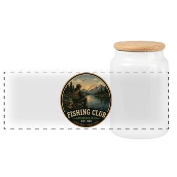 Angelclub Vintage Abenteuergrafik - Panorama Keksdose mit Holzdeckel - Weiß - Vorne