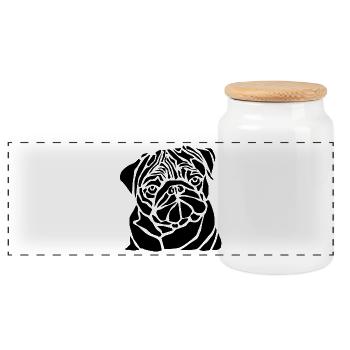 Black Dog - Panorama Keksdose mit Holzdeckel - Weiß - Vorne