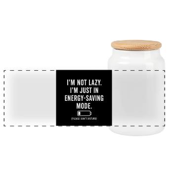 Funny - Panoramic Cookie Jar with Wooden Lid - white - Front