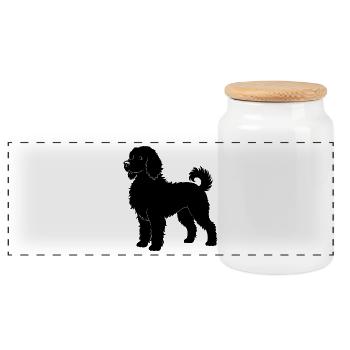 Labradoodle - Panorama Keksdose mit Holzdeckel - Weiß - Vorne