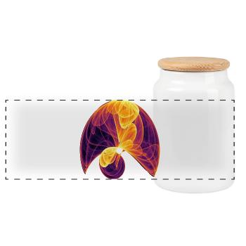 Sonnenblüte – Mathe Kunst - Panorama Keksdose mit Holzdeckel - Weiß - Vorne