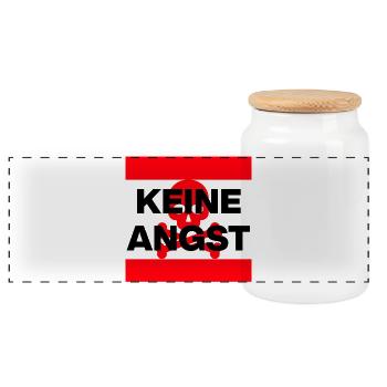 KEINE ANGST NIE WIEDER IST JETZT SKULL ROT NO NZS - Panorama Keksdose mit Holzdeckel - Weiß - Vorne