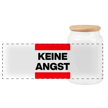 KEINE ANGST NIE WIEDER IST JETZT, NO NZS, REDE - Panorama Keksdose mit Holzdeckel - Weiß - Vorne