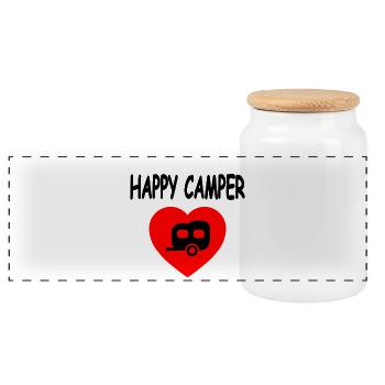 Camper - Panorama Keksdose mit Holzdeckel - Weiß - Vorne