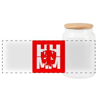 Hamburger Original mit Wasserträger Hummel Hummel - Panorama Keksdose mit Holzdeckel - Weiß - Vorne