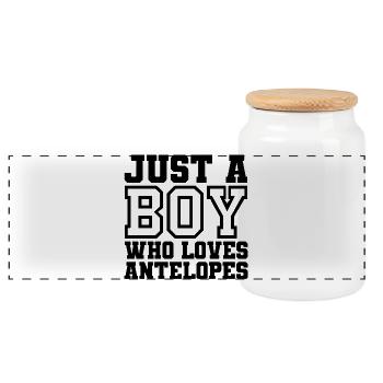 Just A Boy Who Loves Antelopes - Panorama Keksdose mit Holzdeckel - Weiß - Vorne