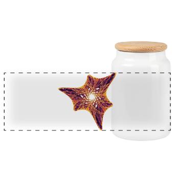 Starflame - Chaos Art - Panoramic Cookie Jar with Wooden Lid - white - Front