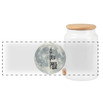A Peu Presque Fragment de la Lune - Boîte à biscuits avec couvercle en bois - blanc - Devant