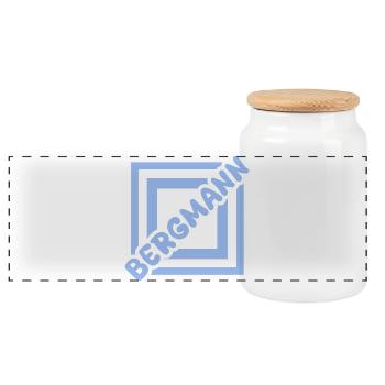 mineur - Boîte à biscuits avec couvercle en bois - blanc - Devant
