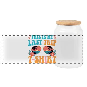 This Is My Last Trip Retro Vacation - Panoramic Cookie Jar with Wooden Lid - white - Front