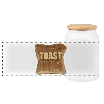 toast - Panoramic Cookie Jar with Wooden Lid - white - Front