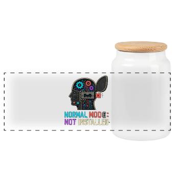 Normal Mode Not Installed – Geek Robot IT - Panoramic Cookie Jar with Wooden Lid - white - Front