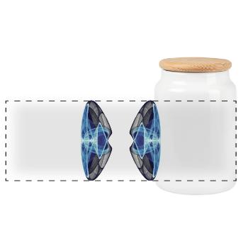 Ailes de glace - Arts mathématiques - Boîte à biscuits avec couvercle en bois - blanc - Devant
