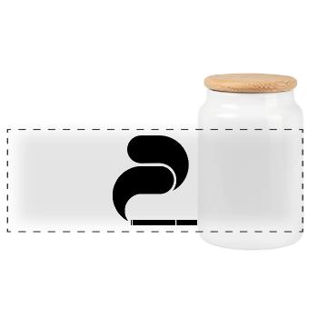 Black Cigarette – Graphic Illustration - Panoramic Cookie Jar with Wooden Lid - white - Front