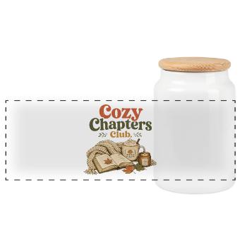 Lecture d’automne du Club des Chapitres Chaleureux - Boîte à biscuits avec couvercle en bois - blanc - Devant