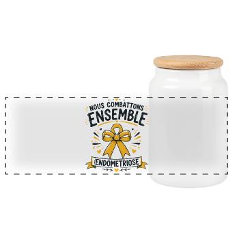 sensibilisation endométriose - Boîte à biscuits avec couvercle en bois - blanc - Devant