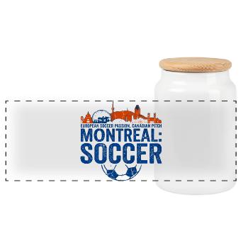 Montreal Soccer European Canadian Pitch Novelty - Panoramic Cookie Jar with Wooden Lid - white - Front
