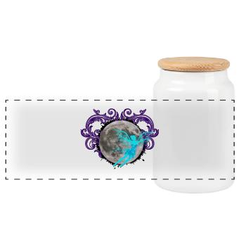 Fée de la Lune, Fleur, Lunes - Boîte à biscuits avec couvercle en bois - blanc - Devant