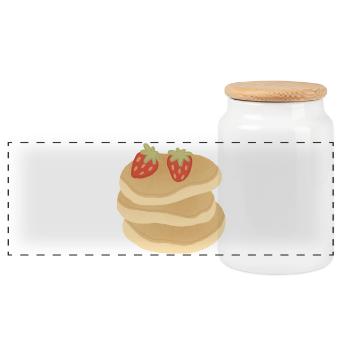 Strawberry Pancake Stack - Panoramic Cookie Jar with Wooden Lid - white - Front