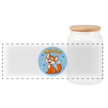04_Mio_Kreis - Panoramic Cookie Jar with Wooden Lid - white - Front
