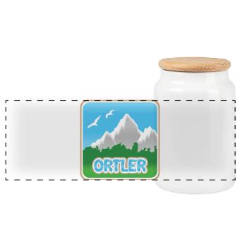 Ortler en montagne - Boîte à biscuits avec couvercle en bois - blanc - Devant