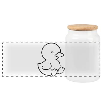 Cute chick for baby and kids - Panoramic Cookie Jar with Wooden Lid - white - Front