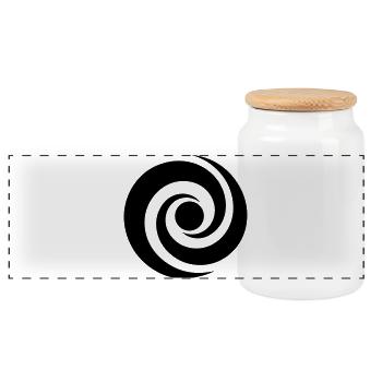 japonaise spirale - Boîte à biscuits avec couvercle en bois - blanc - Devant