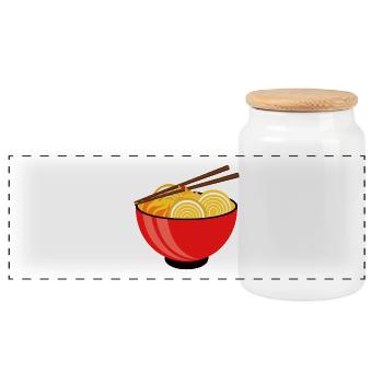 Bol de ramen - Boîte à biscuits avec couvercle en bois - blanc - Devant