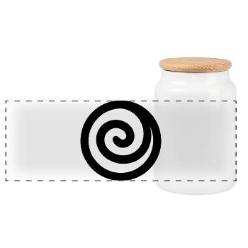 japonaise spirale - Boîte à biscuits avec couvercle en bois - blanc - Devant