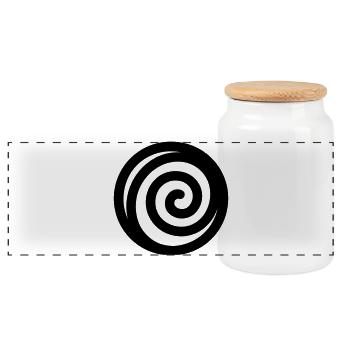 japonaise spirale - Boîte à biscuits avec couvercle en bois - blanc - Devant
