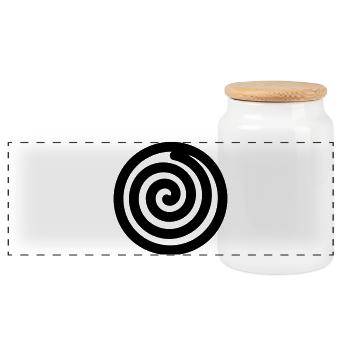 japonaise spirale - Boîte à biscuits avec couvercle en bois - blanc - Devant
