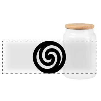 japonaise spirale - Boîte à biscuits avec couvercle en bois - blanc - Devant